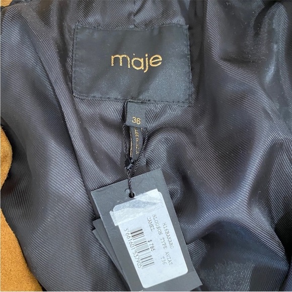 Maje genuine suede leather aviator jacket with removable collar BLOGGER FAVORITE - Picture 12 of 12